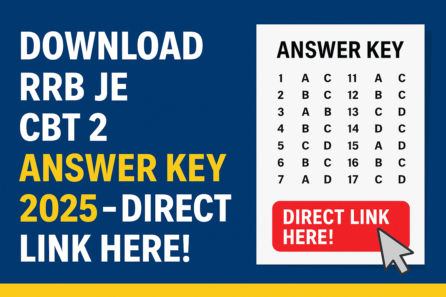 RRB JE CBT 2 Answer Key 2025